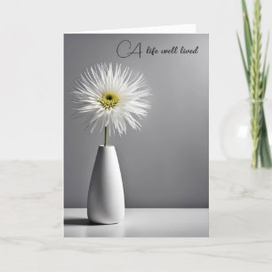 Carte Fleur Dahlia Blanche Sympathique Dans Le Vase