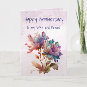 Carte Fleur d'Art Graphique Anniversaire Femme et Ami