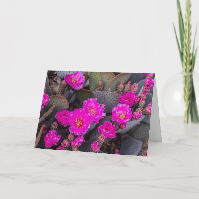 Carte Fleur de cactus rose vif | Penser à vous sur mesur (Devant)