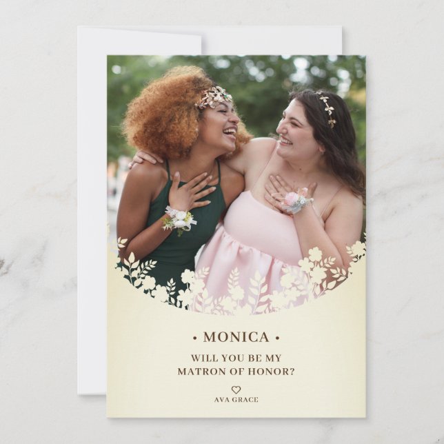 Carte Fleur de cadre floral Proposition de femme de ména (Devant)