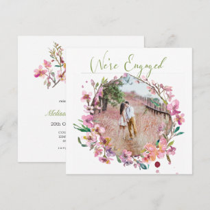 Carte Fleur de cerisier rose Ajouter Fiançailles photo