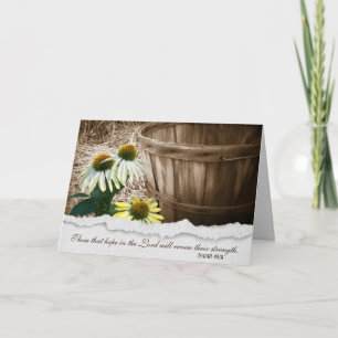 Carte Fleur de cône et panier avec Verse biblique