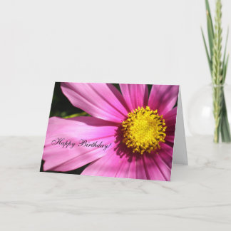 Carte Fleur de Cosmos Rose Joyeux anniversaire