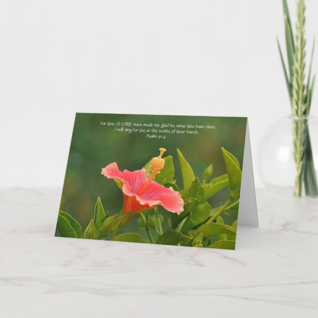 Carte Fleur de foi Belle Fleur et Écriture (Devant)