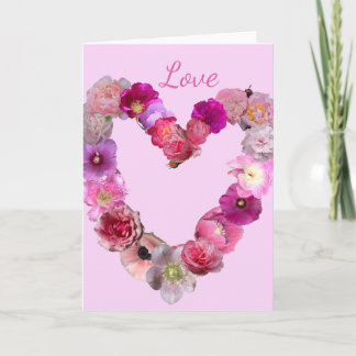 Carte Fleur de l'amour cœur 