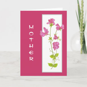 Carte Fleur de l'anniversaire de la mère en notre pois