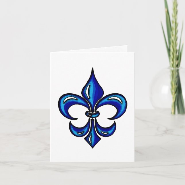 Carte Fleur de Lis en bleu (Devant)