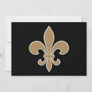 Carte Fleur de Lis Gold avec contour blanc et noir