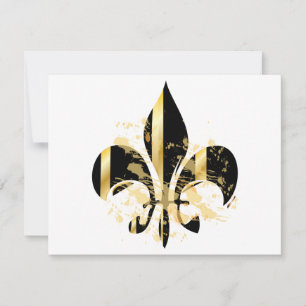 Carte Fleur de Lis noir et or