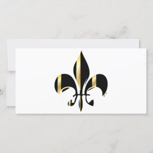 Carte Fleur de Lis noir et or