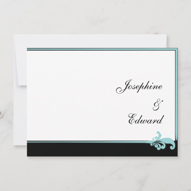 Carte Fleur de lis Turquoise (Devant)