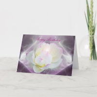 Fleur de lotus blanc heureux anniversaire