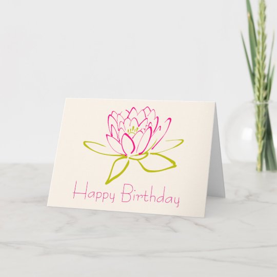 Carte Fleur De Lotus De Joyeux Anniversaire Nenuphar Zazzle Ca