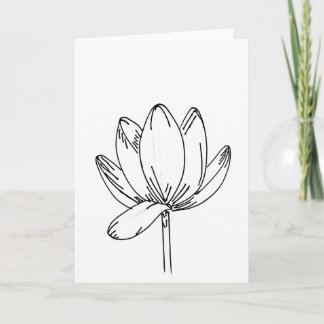 Carte Fleur de Lotus Minimaliste de Sympathie