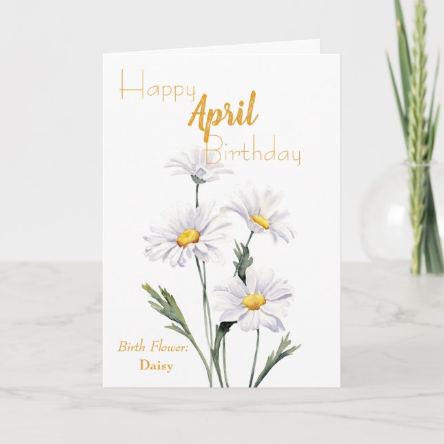 Carte Fleur de naissance de marguerites (Devant)