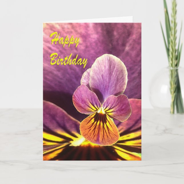 Carte Fleur de pensée d'anniversaire (Devant)