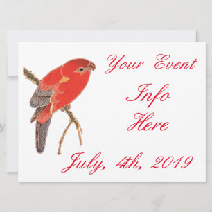 Carte Fleur de perroquets rouges tropicaux Thunder_Cove