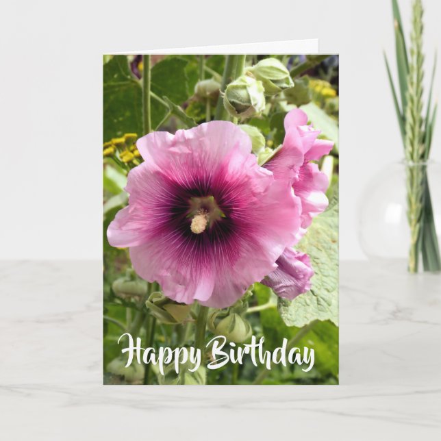 CARTE FLEUR DE ROSE TRÉMIÈRE (Devant)