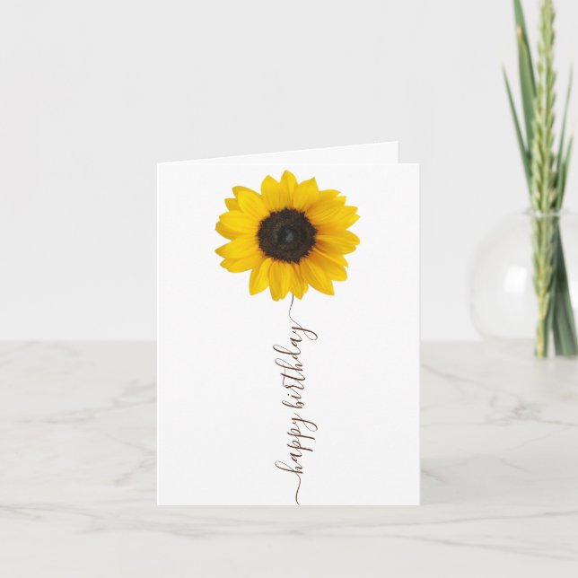 Carte Fleur de soleil brillante voeux d'anniversaire (Devant)