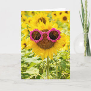 Carte Fleur de soleil de Jour avec lunettes de soleil