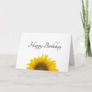 Carte Fleur de soleil jaune moderne fête d'anniversaire