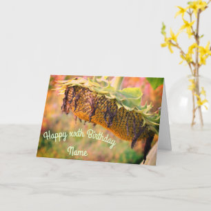 Carte Fleur de tournesol défraîchie Florale personnalisé