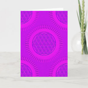 Carte Fleur de vie - soleil - motif continu 3