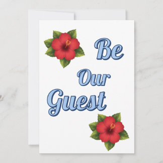 Carte Fleur d'Hibiscus Rouge | Carte d'Invitation