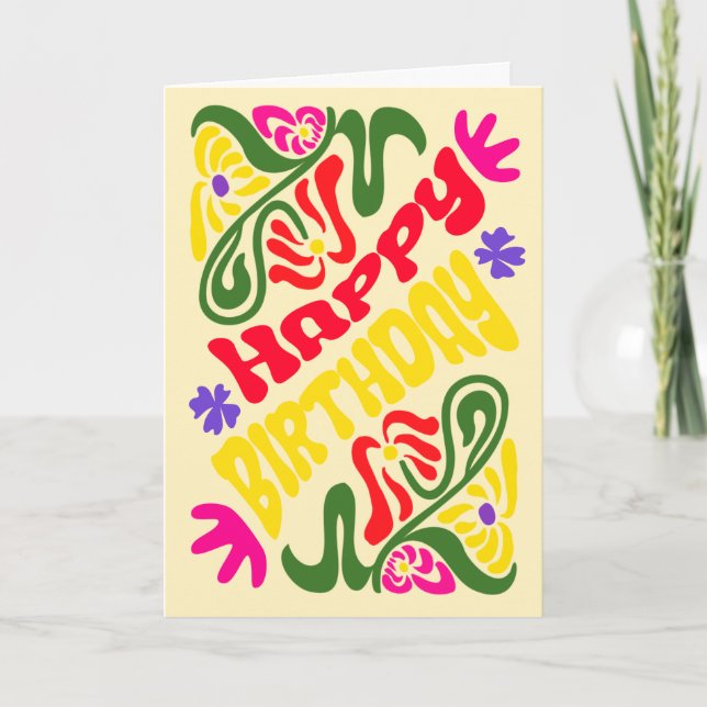 Carte Fleur d'hippie Super rétro (Devant)