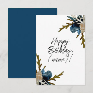Carte Fleur d'Iris Côtier Élégant Floral Joyeux Annivers