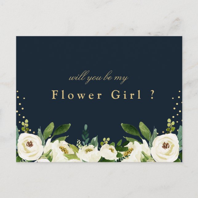 carte fleur d'ivoire blanc floral seras-tu ma demo (Devant)