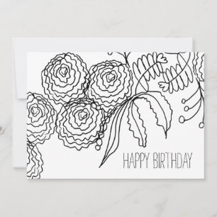 Carte Fleur d'oeillet de couleur chaude Art botanique