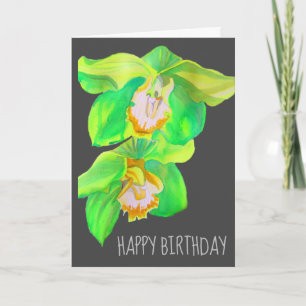 Carte Fleur d'orchidée aquarelle