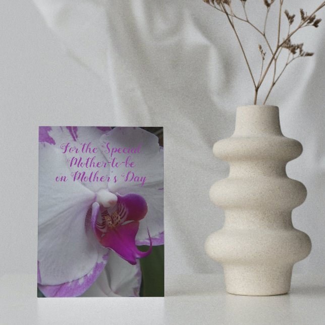 Carte Fleur d'orchidée future maman pour la fête des mèr (In Situ)