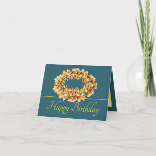 Carte Fleur d'orchidée jaune vert Jaune Joyeux anniversa
