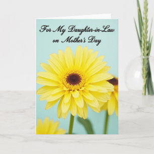 Carte Fleur éclose à pois jaunes Carton
