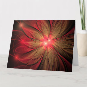 Carte Fleur fractale de fansy rouge