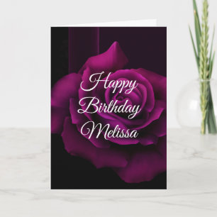 Carte Fleur gothique violet-rouge rose
