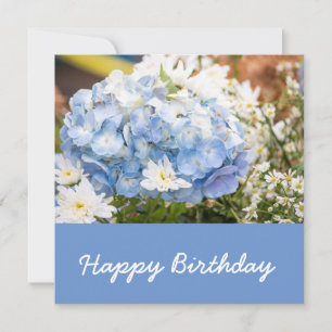 Carte Fleur Hydrangea bleu couleur arrière - plan annive
