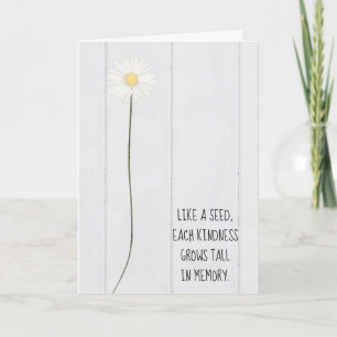 Carte fleur marguerite sur bois merci