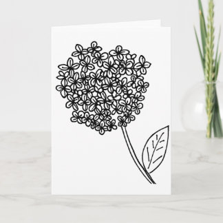 Carte Fleur minimaliste en forme de cœur pour les condol