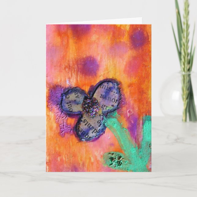 Carte Fleur Mixte Média Anniversaire (Devant)
