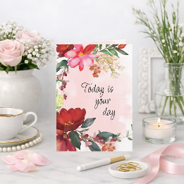 Carte Fleur personnalisée d'anniversaire ou de fête des 