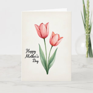 Carte Fleur Plaid Aquarelle