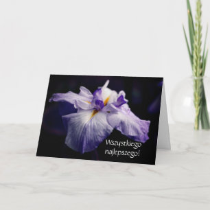 Carte Fleur polonaise d'anniversaire Sto Lat Iris 