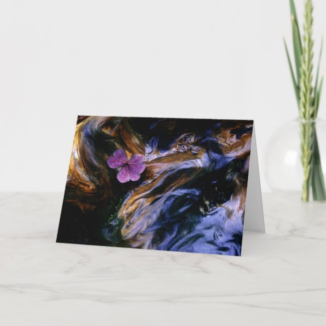 Carte Fleur pourpre sur le noeud de séquoia (Devant)
