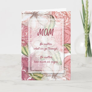 Carte Fleur rose Bonne fête des mères