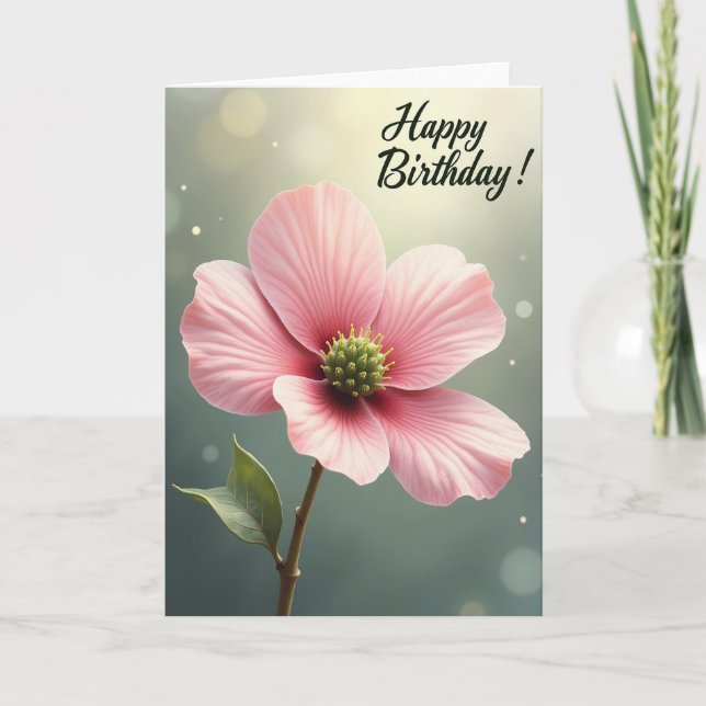 Carte Fleur Rose Joyeuse (Devant)