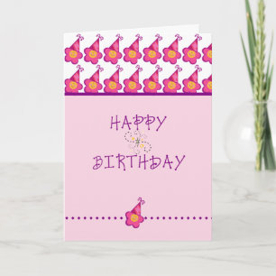 Carte Fleur rose Joyeux Anniversaire