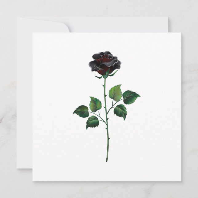Carte Fleur rose noire (Devant)